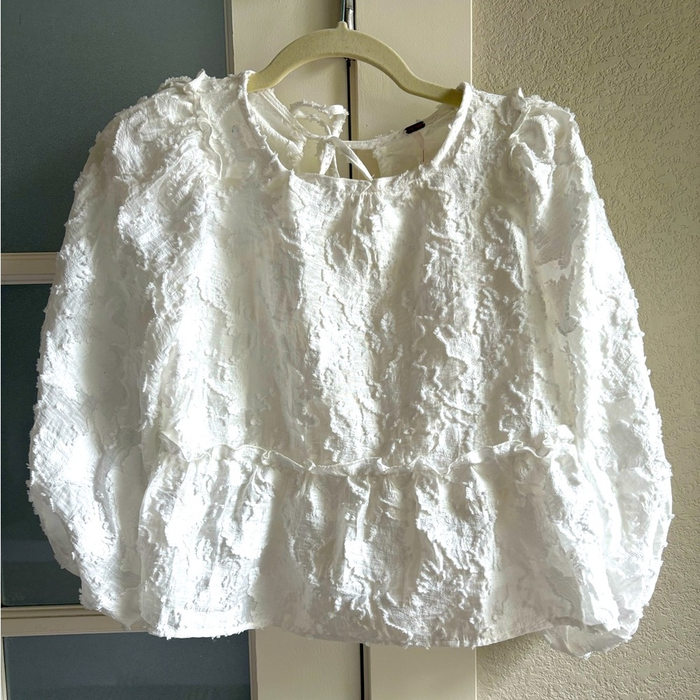 Free People - Women's Open Back Floral Callie Top - Size X-Small -‎ White - Picture 3 of 6